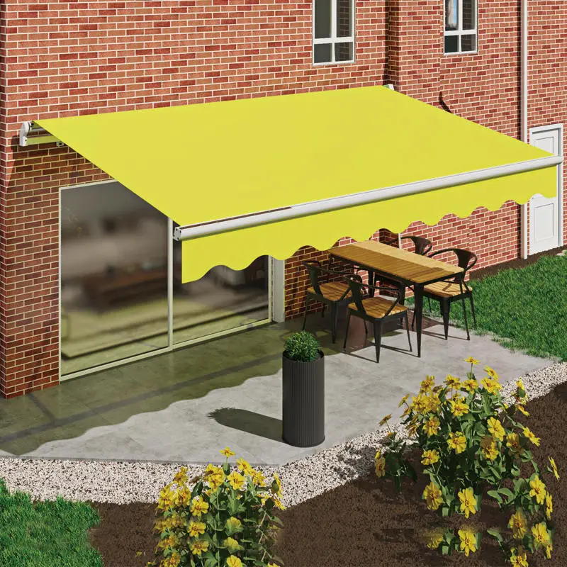 Outdoor Environmental Protection Aluminum Acrylic Awning Foldable Intelligent Sunshade Coffee Shop Rainproof Leisure Canopy
