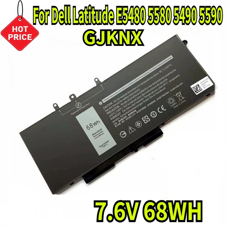 

7.6V 68WH GJKNX Laptop Battery For Dell Latitude 5280 5285 5290 5480 5490 P27S P60F For DELL Precision M3520 M3530 GD1JP