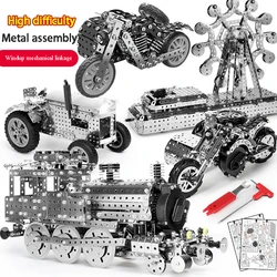 Adult Power Mechanical Assembly Building Block Difficult Screw Nut Manual Assembly Motorcycle Model Metal Toy Birthday Gift