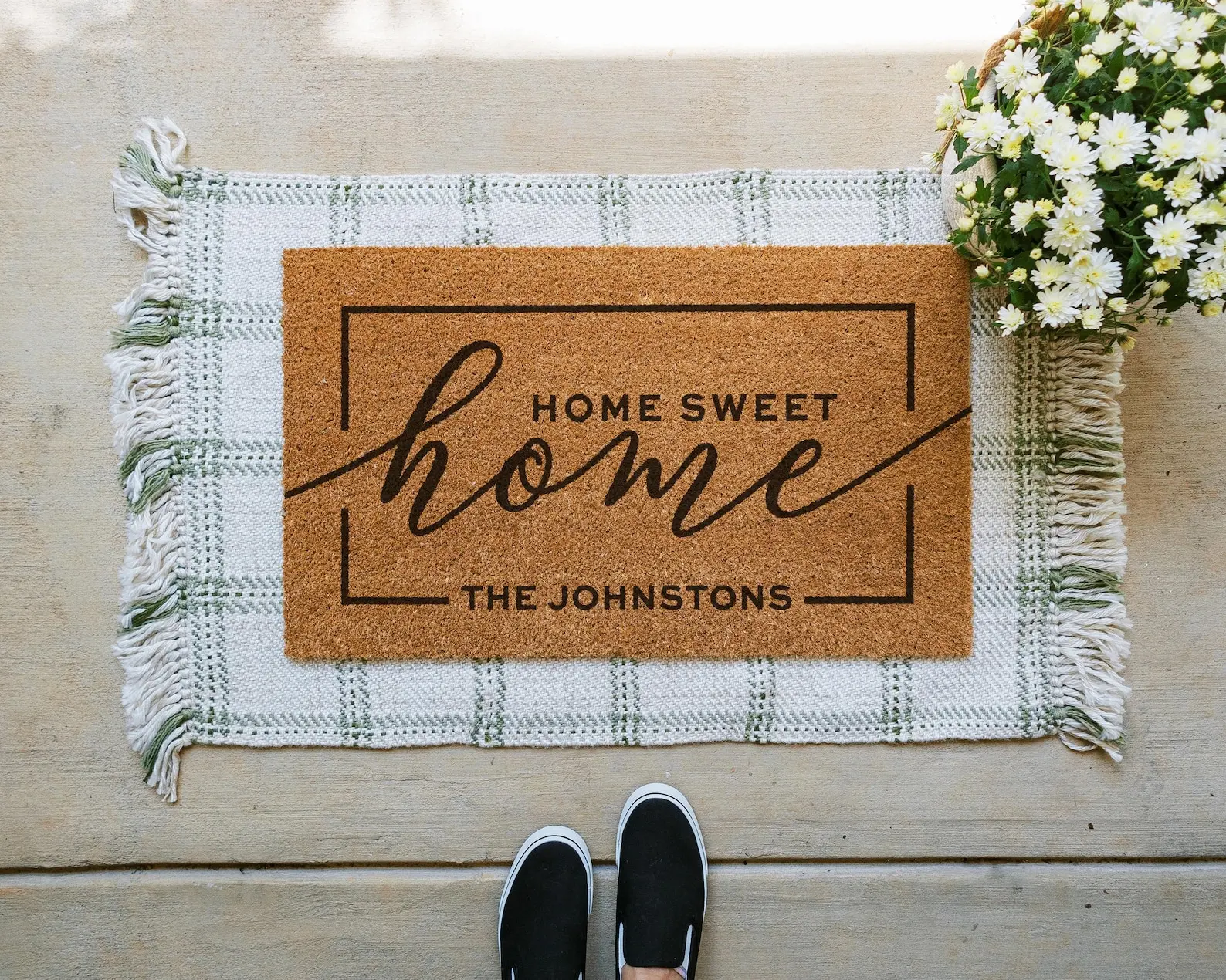 Personalized Home Sweet Home Doormat Realtor Estate Closing Housewarming Gifts Custom Your Name Words Door Decoration  Doormat