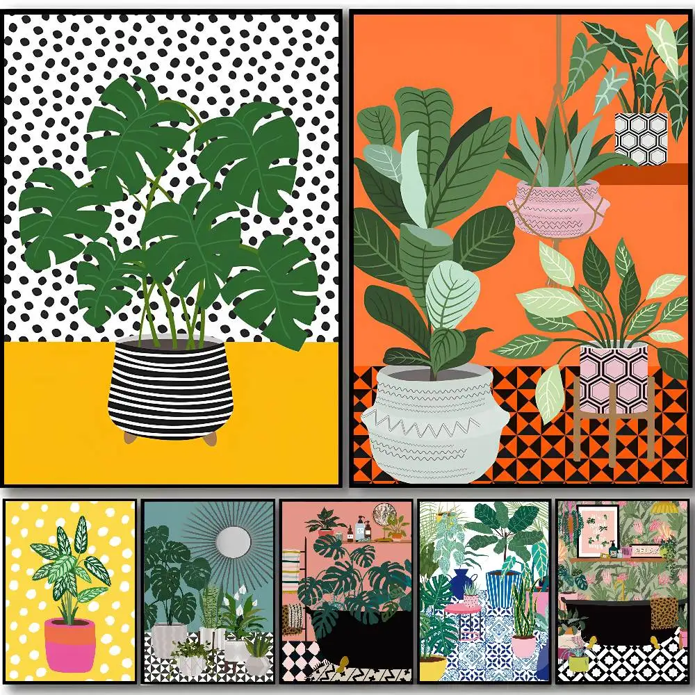 Los pegatinas autoadhesivas Boho Botanical Plant Poster son adecuadas para cualquier superficie de pared, impermeables y a prueba de humedad