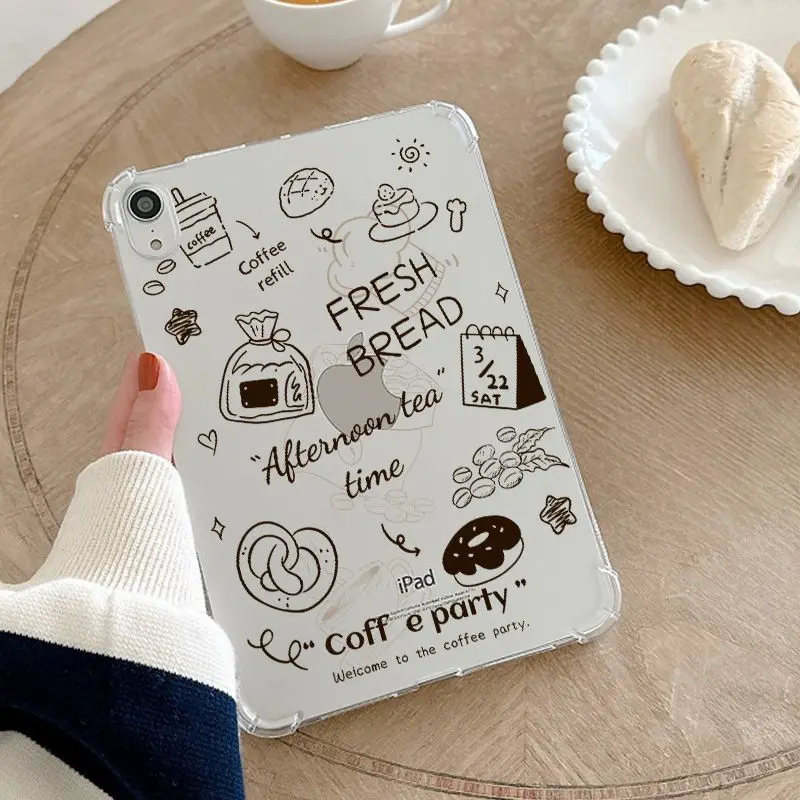 Delicious Coffee Diary Four Corner Anti Drop For iPad Pro 13 11 M5 M4 M3 M2 Air 4 3 2 1 11th A16 10 9 8 5 6 Th Mini 7 6 Case