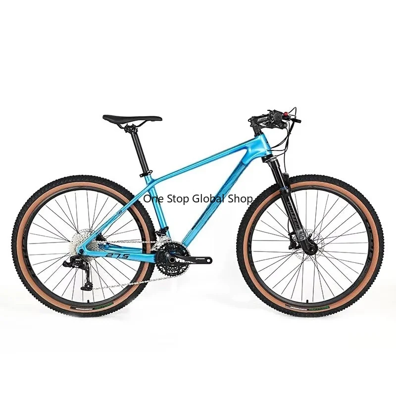 Blue 29er Single Speed Carbon Fiber Bike Frame T800-18K Hard Tail Mountain Aluminum Alloy Fork Lightweight Manual