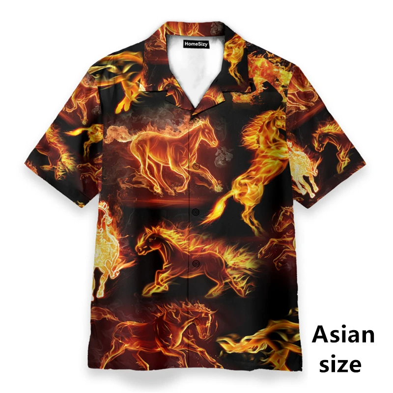 Fashion Cool Horse Graphic Shirts For Men Summer 3D Printed Horse Lover Short Sleeve Shirt Women Casual Oversized Blouse Tops