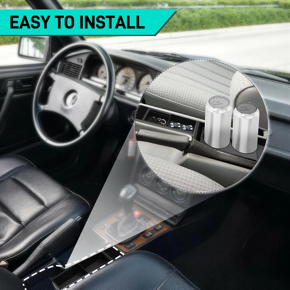 Car Cup Holder ABS For Mercedes W201 190E Double Coffee Beverage Cup Holder