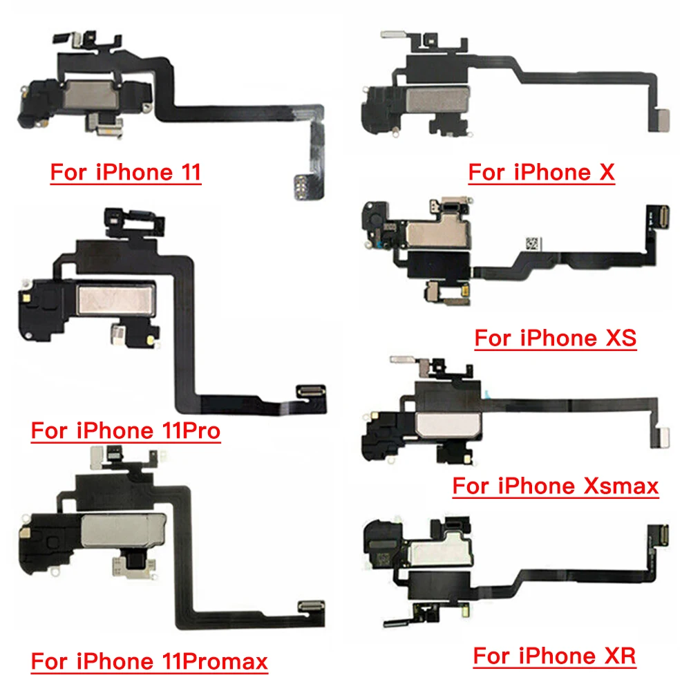 Bottom Loud Speaker Top Ear Speaker With Flex Cable For iPhone X XR XS 11 Pro Max Dual Speaker Replacement Parts