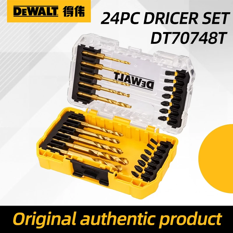 DEWALT 24-Piece Impact Resistant Multi-Function Electric Screwdriver Bit and Drill Bit Set  DT70748T