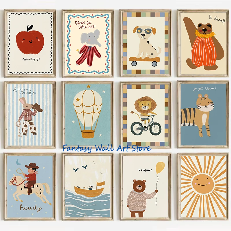 Nordic Cartoon Animals Poster  - огляд і ціна Kids Educational Poster
