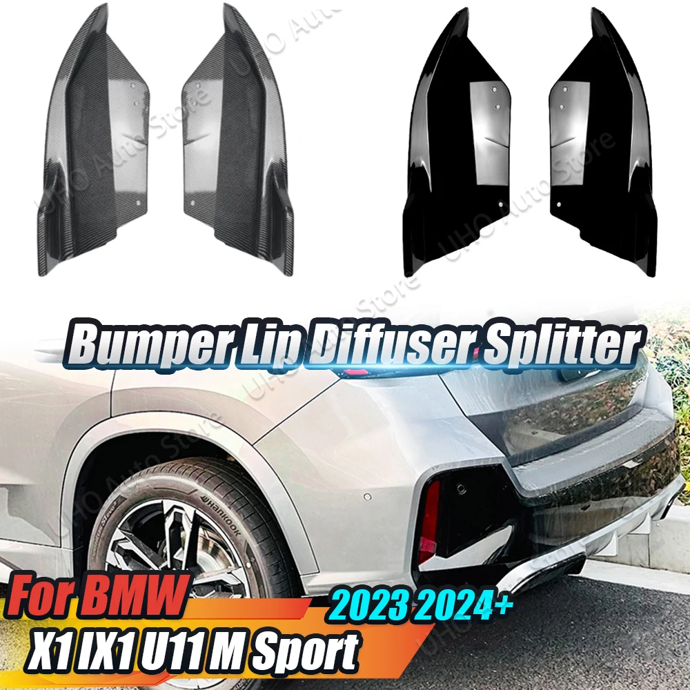 

Car Rear Bumper Lip Side Spoiler Corner Protector Diffuser Splitter Tuning Body Kit For BMW X1 iX1 U11 U12 M Sport 2023 2024