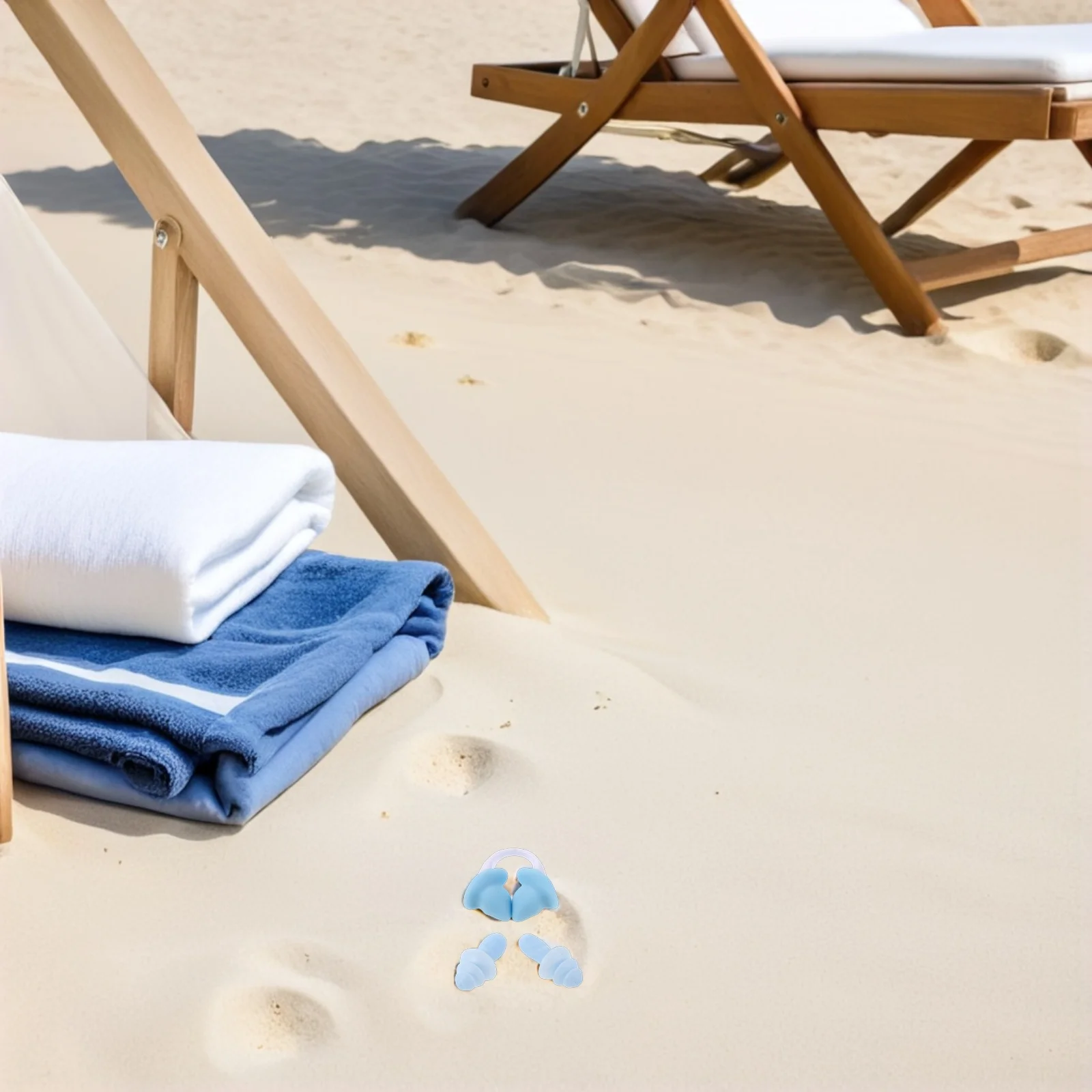 

1 set 1 Set Kids Swimming Plugs Silicone Ear Plugs Blue Waterproof Diving Nose Clip For Children Reusable Pool Bathing Ear Nose