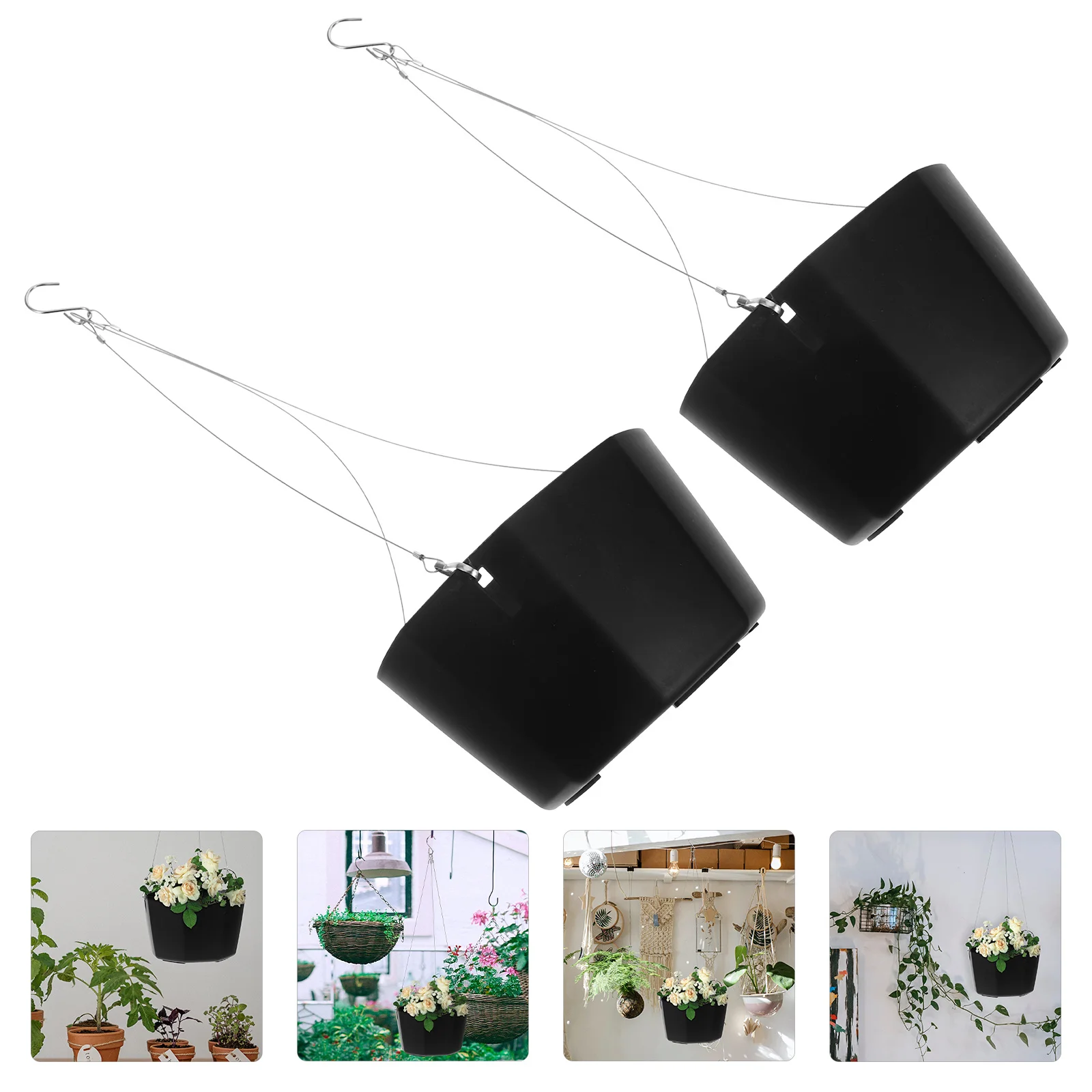 

2Pcs Hanging Planter Basket Weatherproof Space-Saving Wall Hanging Flowerpot for Living Room Bedroom Terrace Plant Display