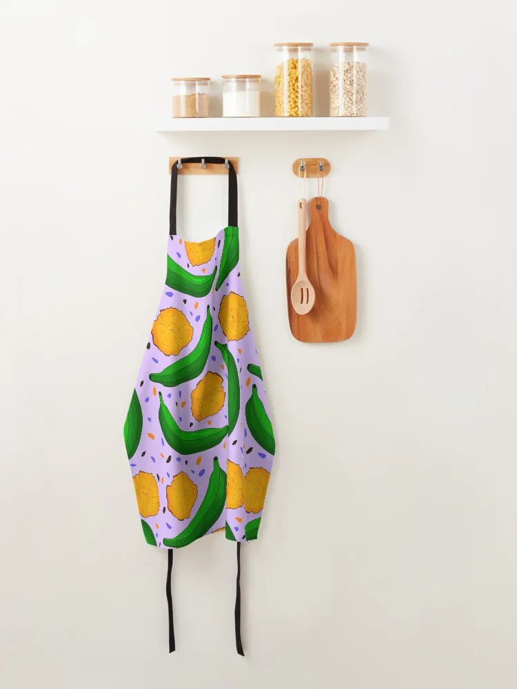 Platanos Pattern Apron Kitchen Items For Home for women halloween Apron