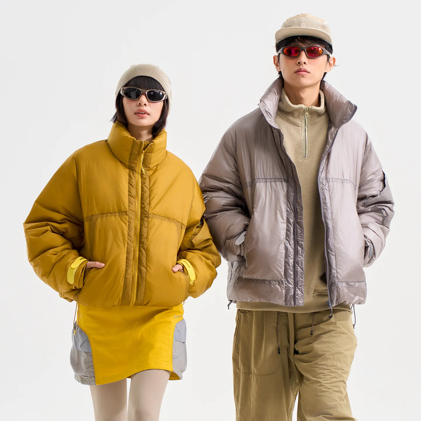 

Lightweight down Jaet Couples Outdoor Winter Coat Street Sle Warm Polyester Fiber ex Retro Sle Thiened Long Length