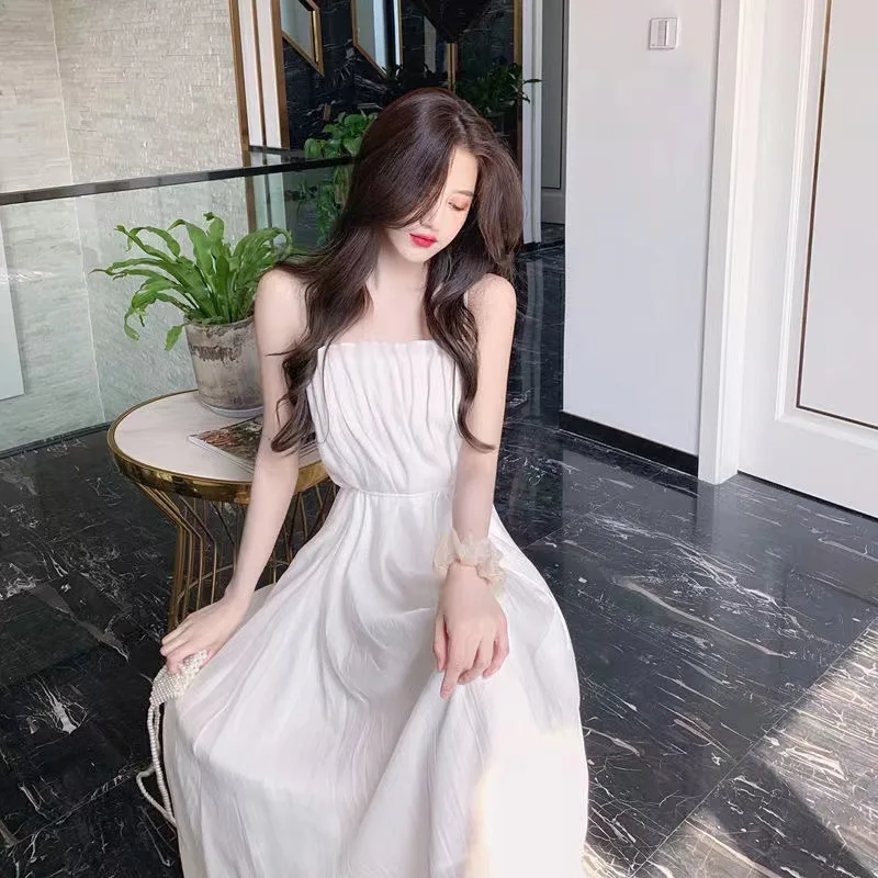 

Light Ripe Pile Collar Suspender Dress Cool And Cute Temperament Clothes Dress Summer