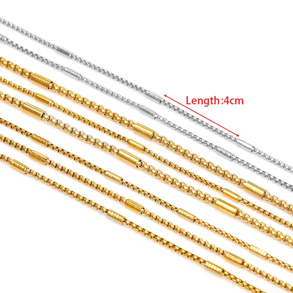 1 Meter Gold Plated Stainless Steel Square Bead Clamp Tube Chains Bulk for DIY Fashion Jewelry Making Necklace Bracelet Findings view 2