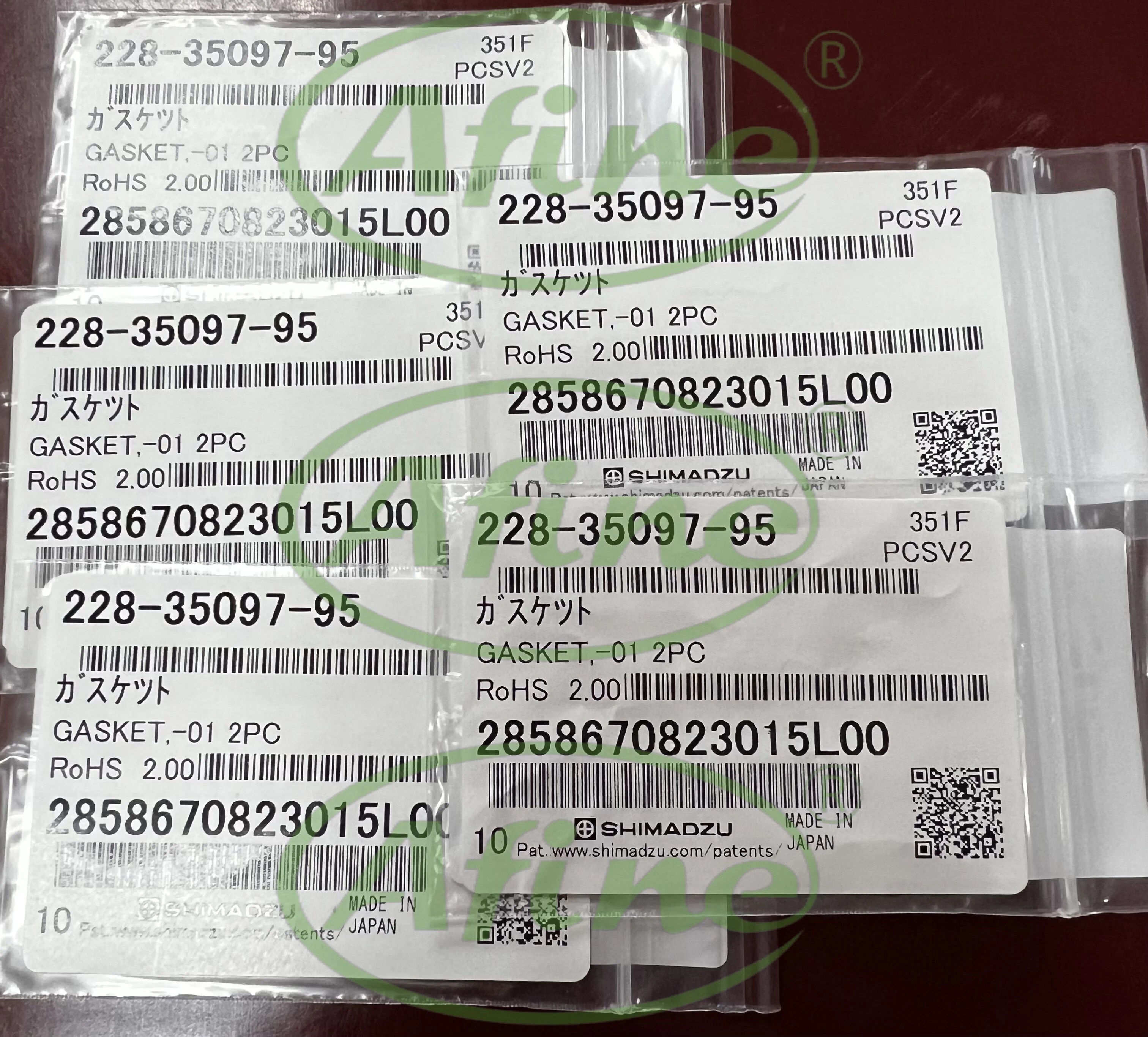 AFINE Agilent SHIMADZU,228-35097-95,Gasket GASKET,-01 6X2 2pcs for SPD-M10Avp