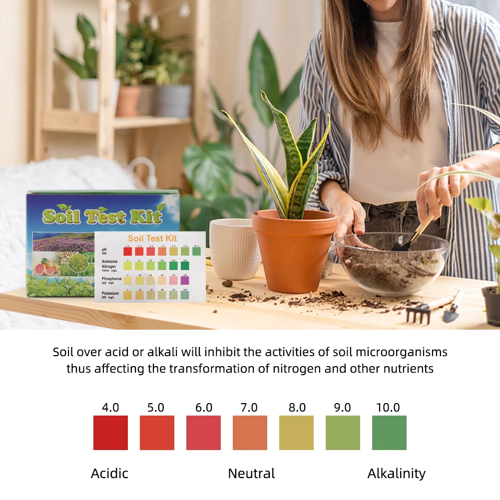 4 w 1 PH gleby amoniak azot fosfor i potas testowy kroplówka gleby zestaw do badania płodności rolniczej dla gospodarstwa ogrodowego