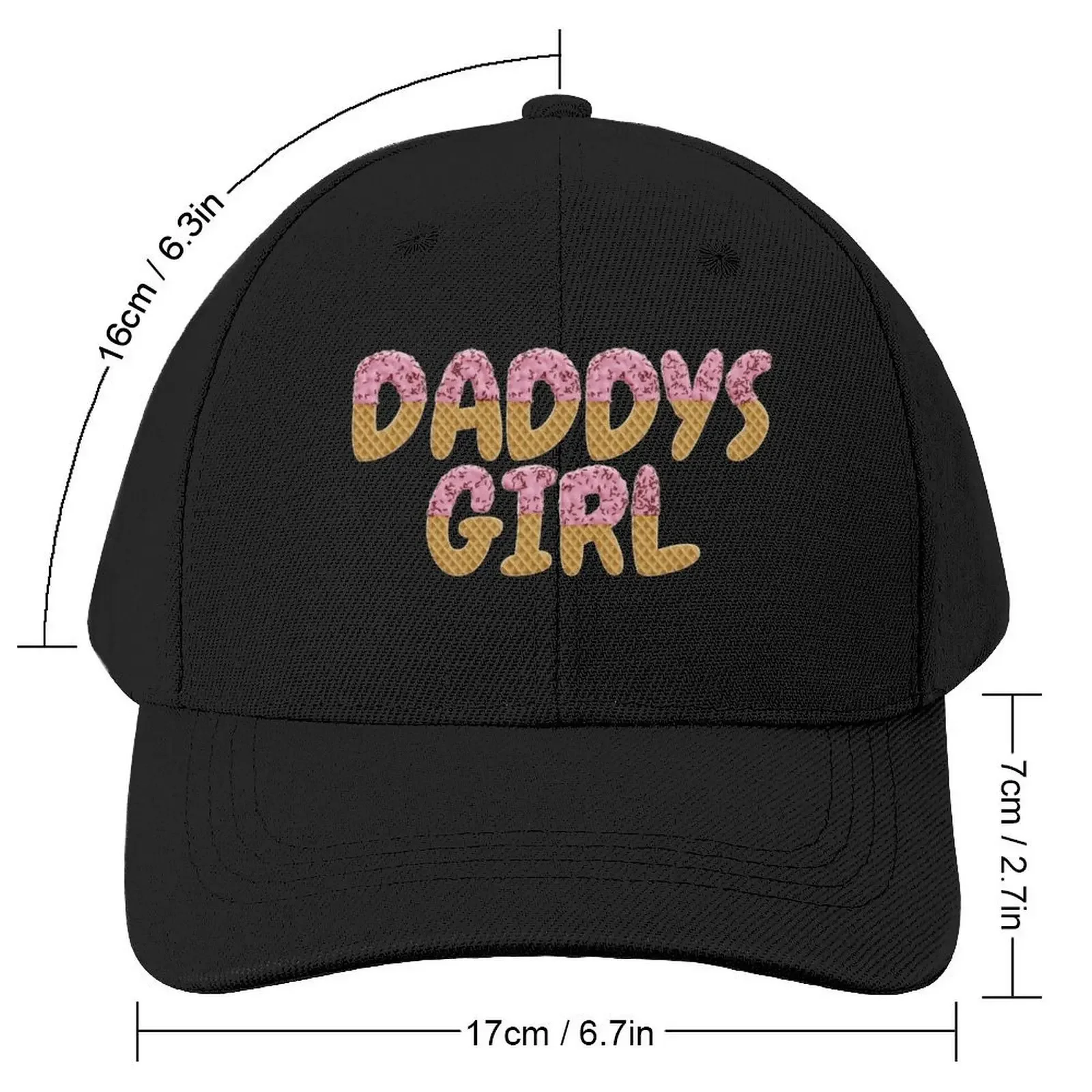 Daddy's Girl Ice Cream Waffle Cone DDLG Black Baseball Cap Designer Hat Snap Back Hat Men Caps Women's