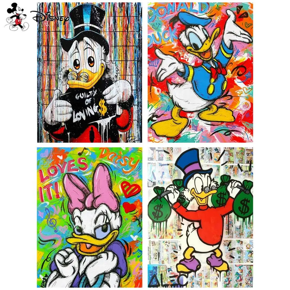 

Наборы для рисования по номерам Скрудж Макдак, граффити, холст, сделай сам, цифровая картина маслом, портрет, рукоделие, ручная роспись, домашний декор