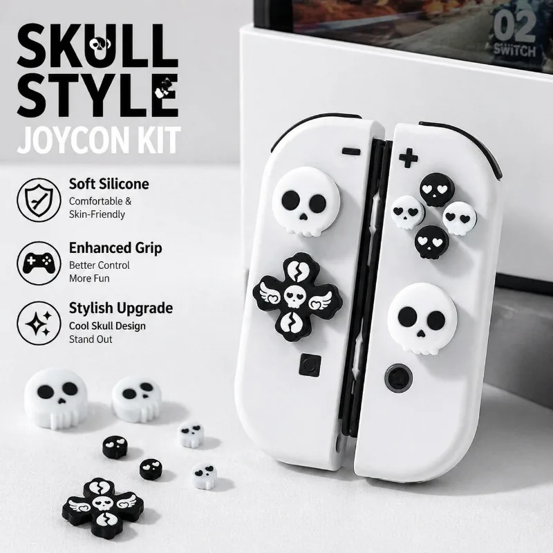 capa-protetora-de-silicone-macio-com-estampa-de-caveira-preta-e-branca-para-botoes-d-pad-abxy-e-thumb-stick-grip-cap-para-joy-con-do-switch-2-oled