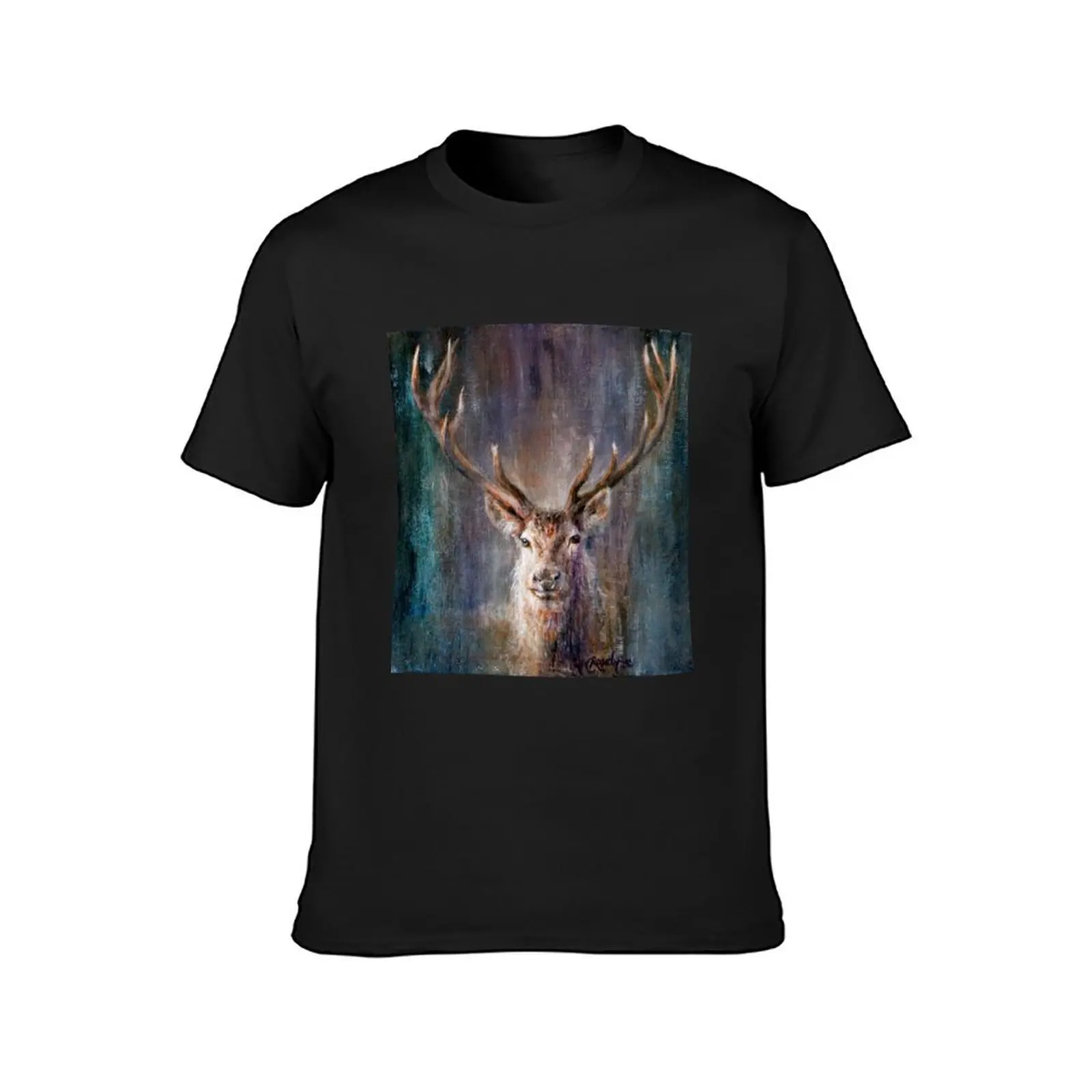 Highland Hues Stag T-Shirt customs design your own blanks Short sleeve tee mens big and tall t shirts