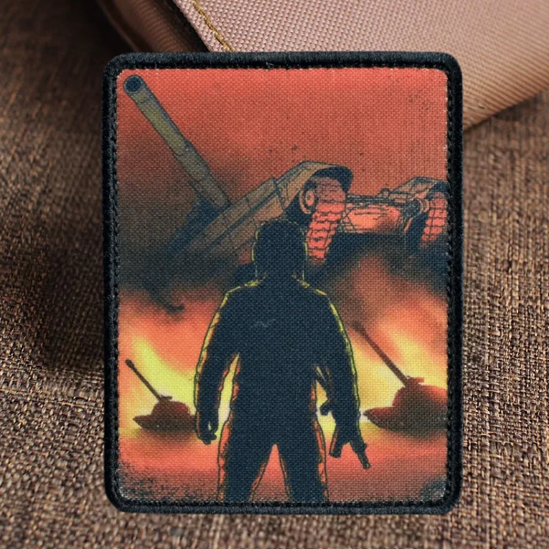 

War Terminator Tactical Printing Patch Military Hook and Loop Morale Badge Backpack Hats Decorative Sticker Patches for Clothing