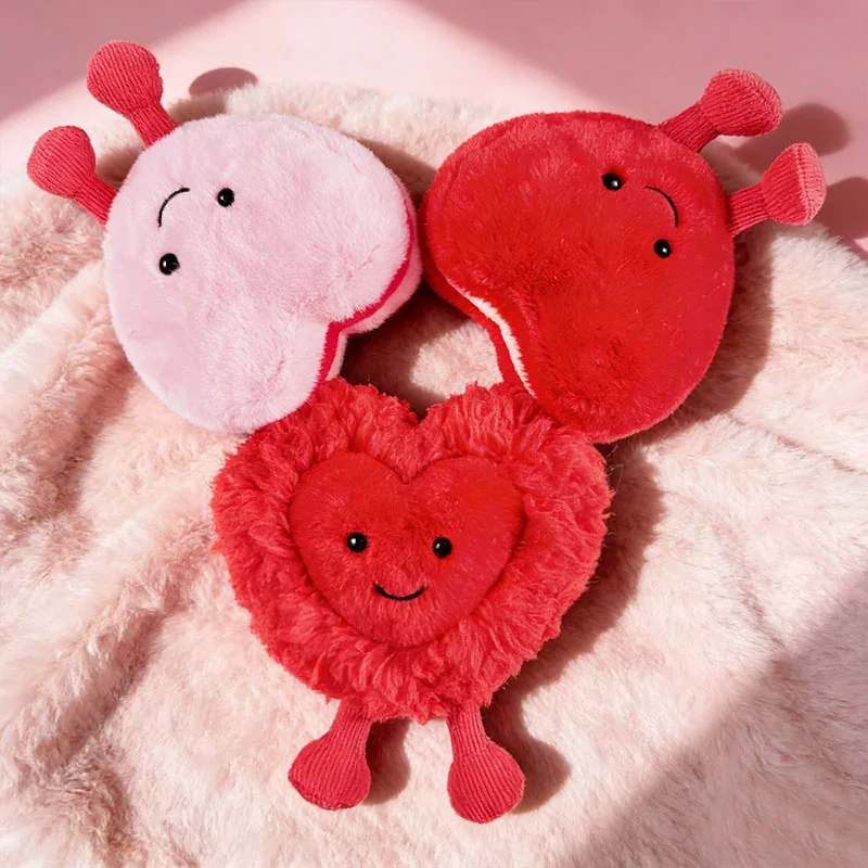 Peluche a forma di cuore morbido, adorabili bambole a forma di cuore rosso rosa sorridente, simpatici peluche regalo di San Valentino per la decorazione della casa della fidanzata