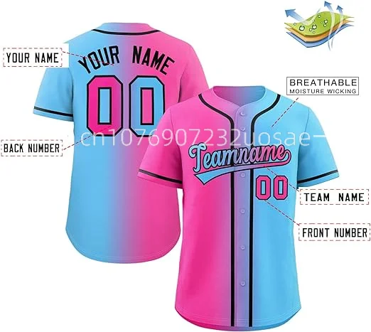 Customizable Baseball Jersey Team Shirt Print Team Personal Name Number Stripe Baseball T-shirt Men/Women/Kids