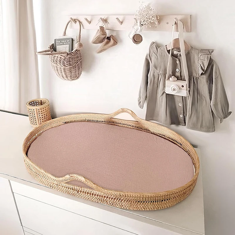 ملاءات سرير الموسلين للطفل فتاة صبي صفائح سرير ناعمة قابلة للتنفس مناسبة لسلة موسى المهد البيضاوي الساعة الرملية