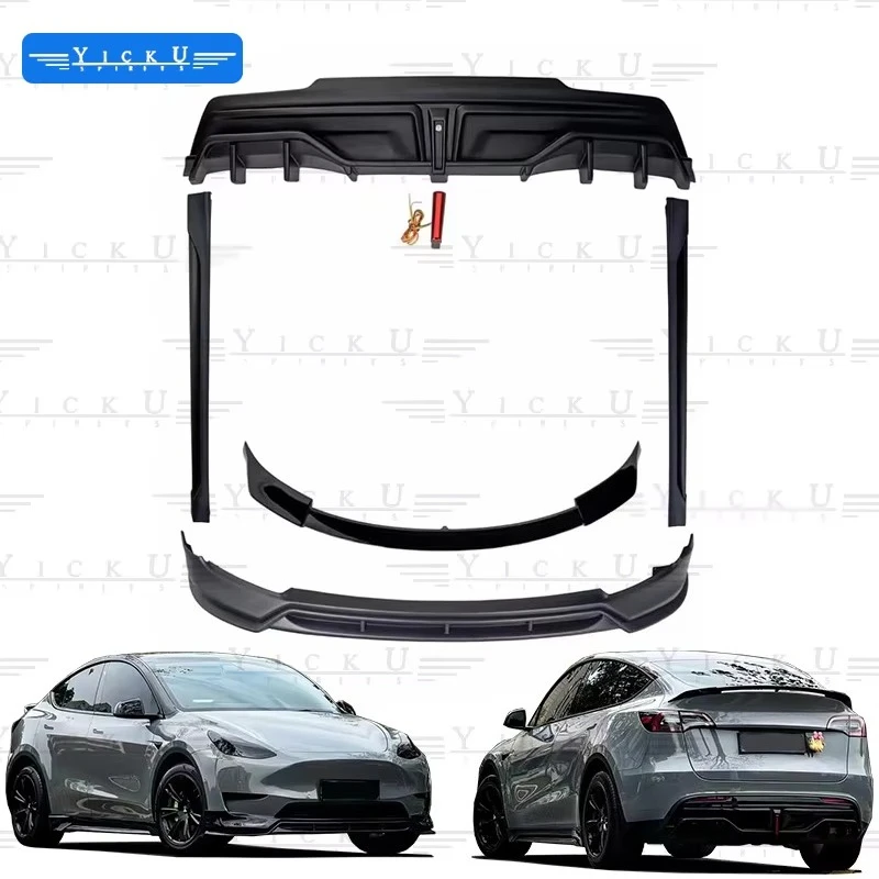 

YF Body Kit Molded PP Front Lip Side Skirt and Rear Lip Spoiler Suitable for 2020-2024 Model Y