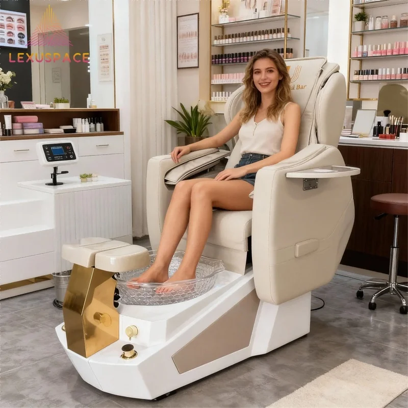 2026 New Design Upgrade Salon Furniture Auto Full Body Massage Luxury Pedicure Chair with Durable Leather
