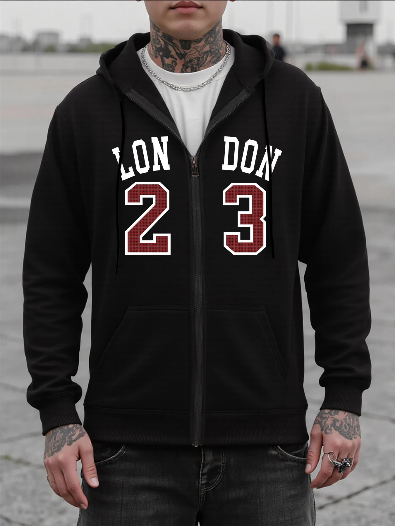 Winter Clothing London - London Number 23 Printed Men Zip-Up