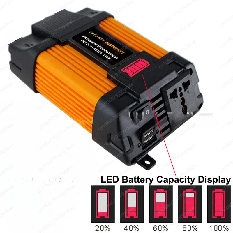 Cross-border car inverter 300W/500W 12V to 110V 220V battery power display inverter