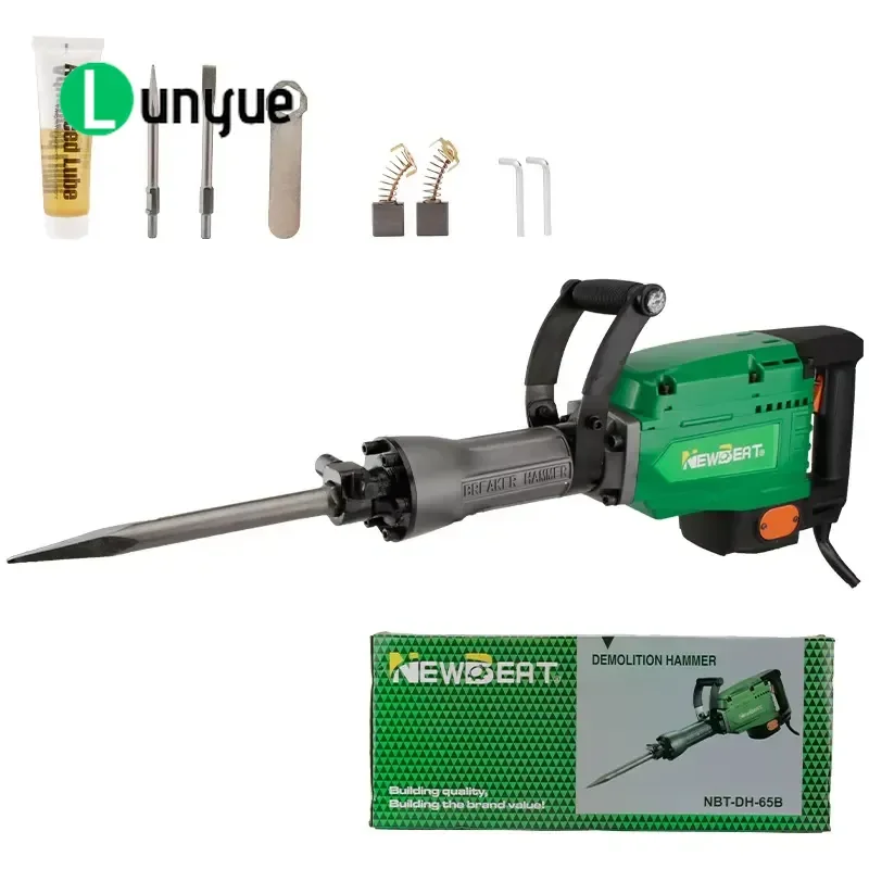 1500W Heavy Duty Demolition Hammer 220-240V Hexagonal Chuck Industrial Grade High Impact Resistance for Concrete Rock