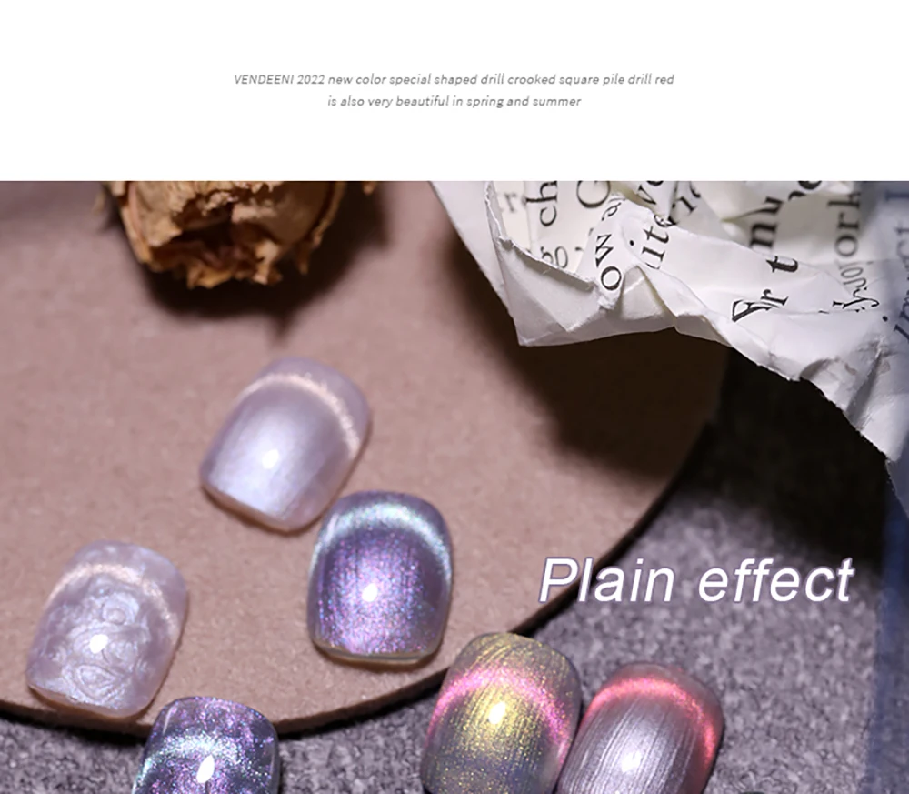 Vendeeni 6 Farben Perlmutt-Faden Katzenaugen-Nagelgel-Set Magnetischer UV-LED-Soak-Off-Gel-Lack Aurora Katzenaugen-Gel-Lack – Detail 5