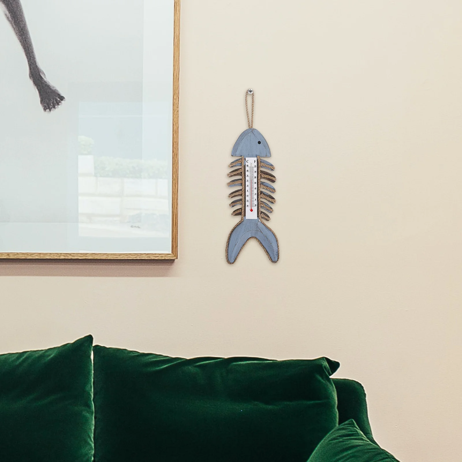 

Vintage Fish Bone Thermometer Wall Mounted Indoor Outdoor Temperature Gauge For Home Office Garden Decorative Wall Art