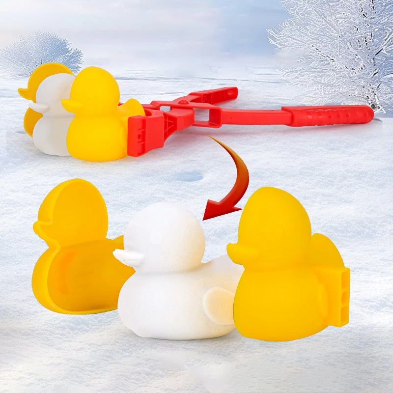 Pince de fabricant de boules de neige en forme d'animal mignon pour enfants, outil de moule de sable de neige en plastique, jouet de sport de plein air, hiver