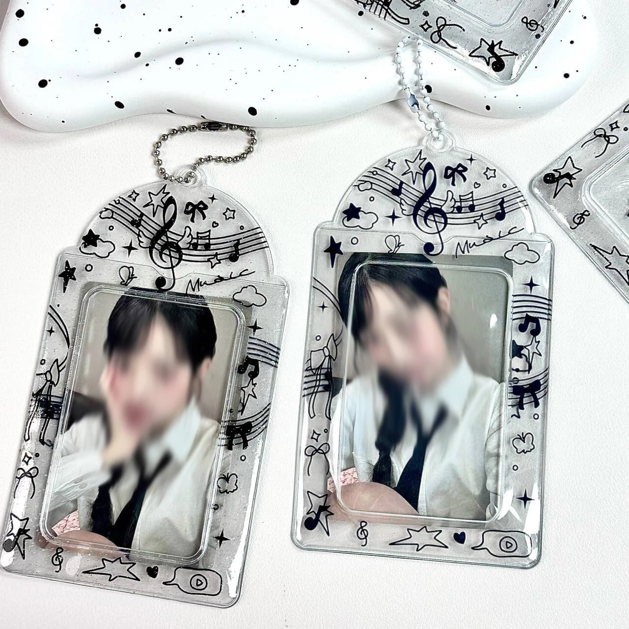 1pcs Kpop Photocard Holder, Keychain Transparent Photo Card Holder,Keychain Kpop ID Badge Holder Student Bus Card