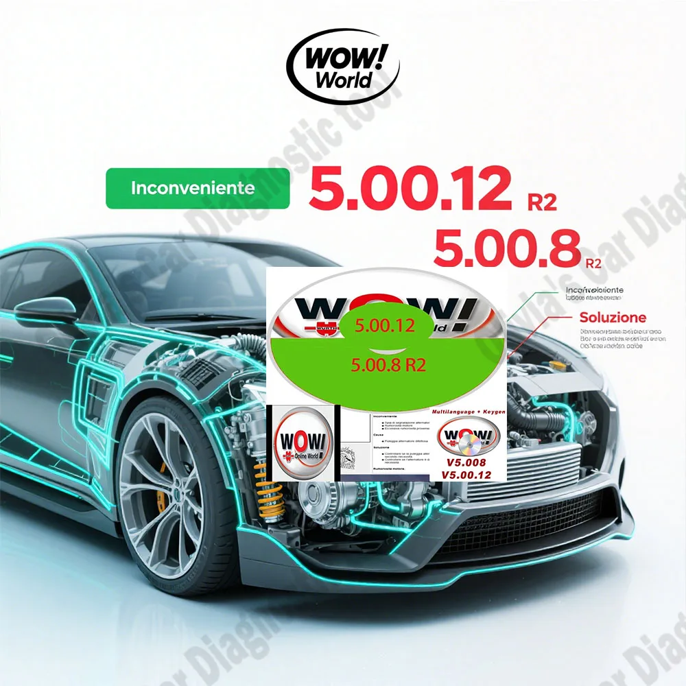 WOW 5.00.8 outil de diagnostic de voiture accessoires de voiture + WOW 5.00.12 scanner obd2 multilingue avec Kengen pour voiture et camion Vd TcsPro