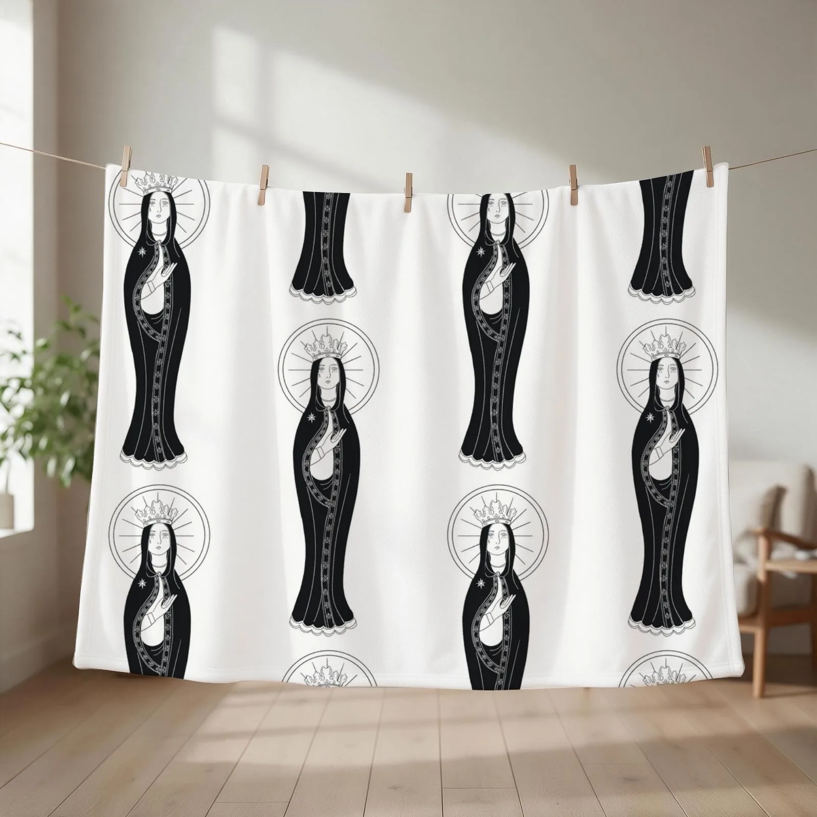 Our Lady of Lourdes 2 Throw Blanket Soft Quilt Luxury St Bed Blankets