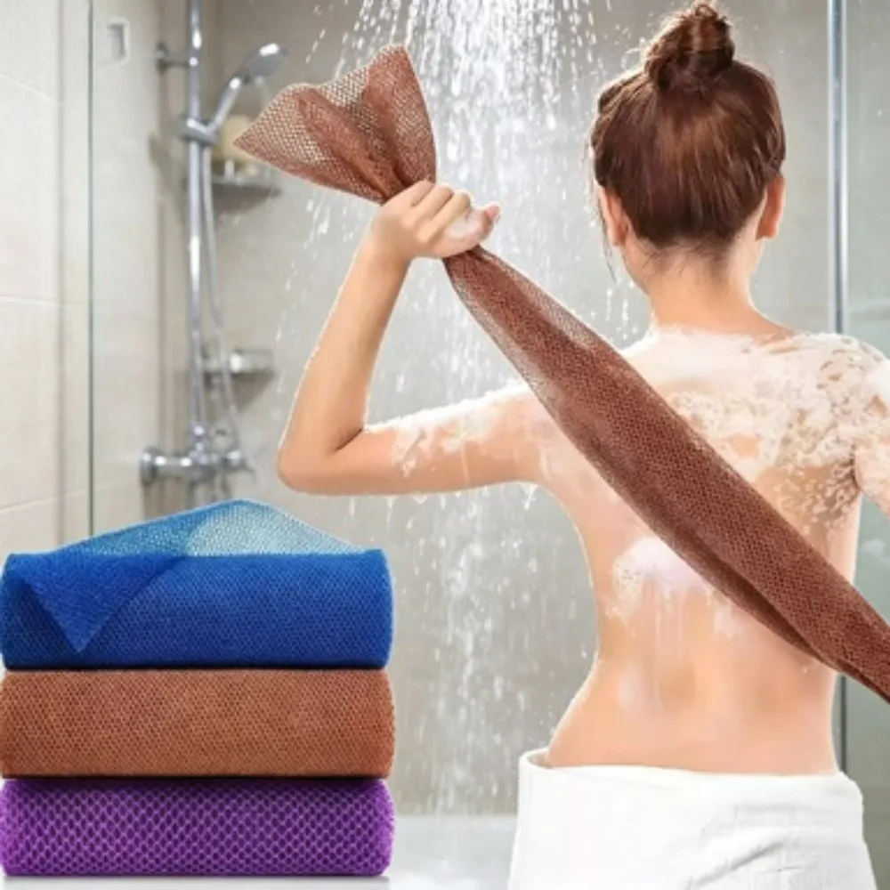 1pcs African Net Bath Sponge Exfoliating Washcloth Double Side Loofah Towel Back Shower Scrubber for Getting Smoothing Skin