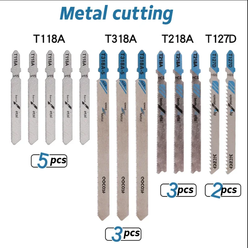 48 Pieces multitool blades Chainsaw Jig Saw t-Shaft Hcs High Carbon Steel Blades Wood Plastic And Metal Cutting Carpentry Tools