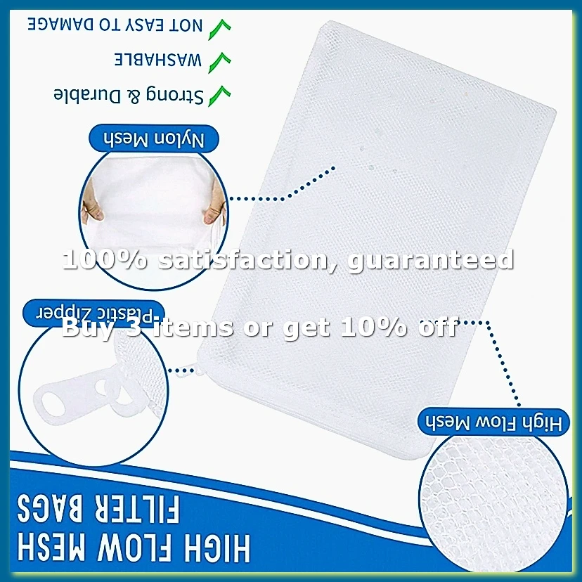 16 PCS Aquarium Mesh Media Filter Bags, Nylon Media Filter Mesh Bags with Zipper (for Particulate Carbon), Bio Balls-A27I