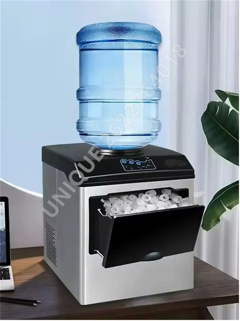 Countertop Portable Ice Maker Pebble Ice Maker Machine with Handle One-Click Operation Bullet Cylindrical Ice Maker