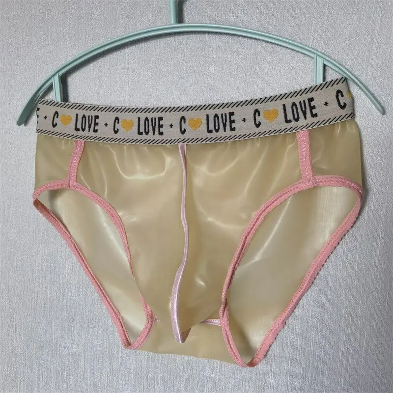 Men Latex Briefs Roleplay Sexy Lingerie Panties Fetish Rubber Underwear with Penis Condom Ball Gay Night Party Sexy Underpants