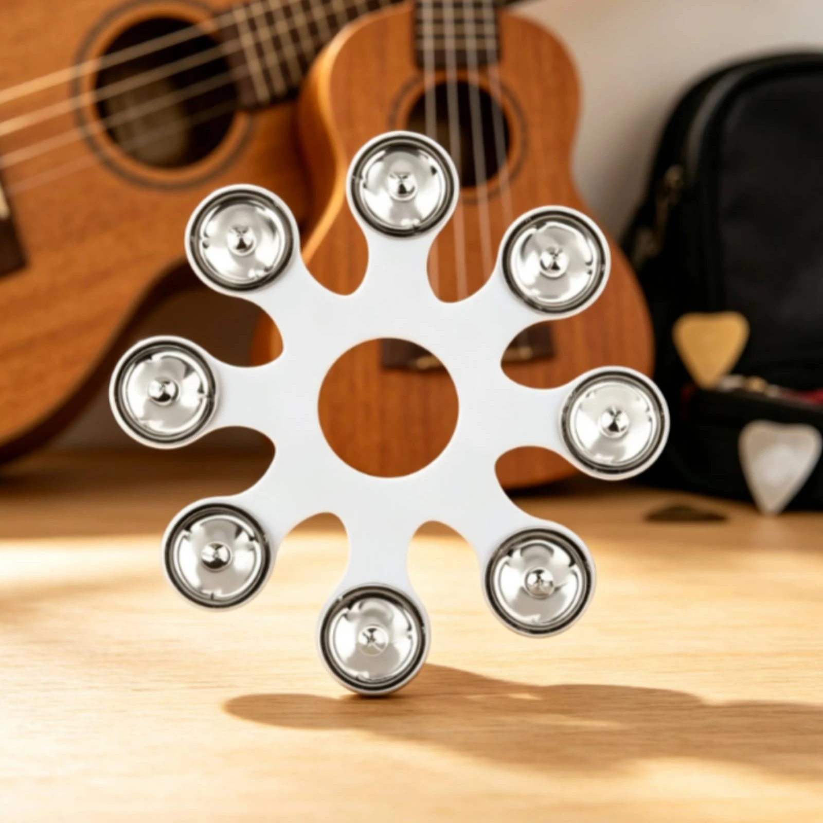 Cymbal Bell Accessory Bright Hi-Hat Bell Cymbal Tambourine Low-Height Percussion Instrument Clear for Drummers
