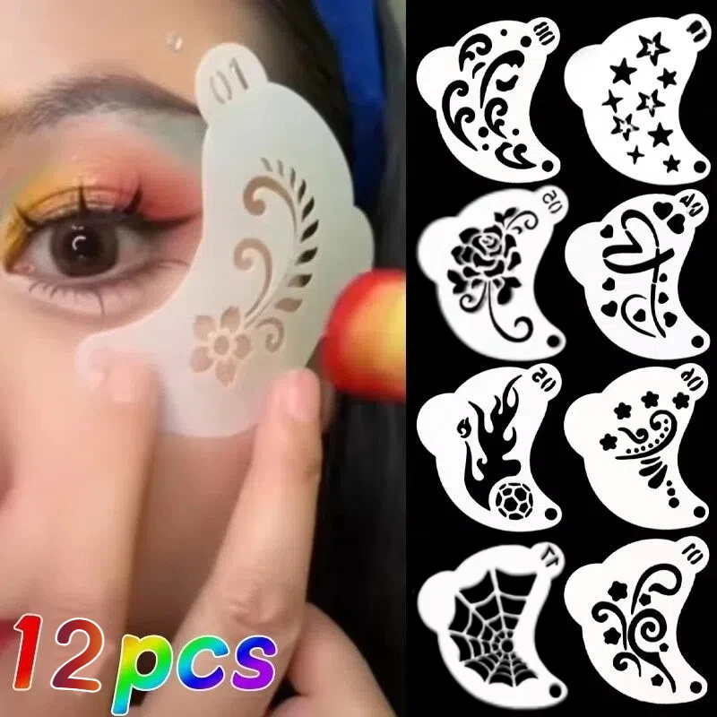 

Facial Painting Template Makeup for Children Reusable Face Painting Art Paint Templates DIY Drawing Stencils Makeup Tool