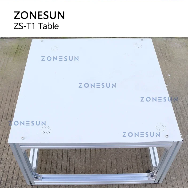 ZONESUN Movable Table for Tabletop Filling Labeling Machines Universal Wheel 70*70cm A3 Steel Aluminum Alloy ZS-T1