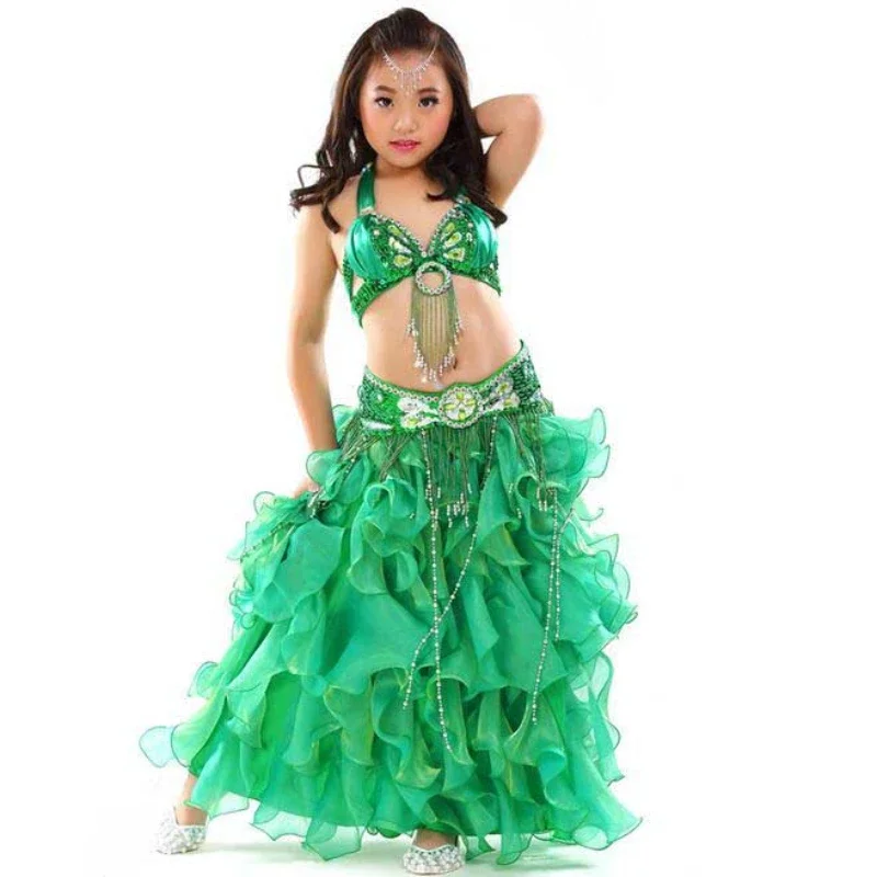 Vestido de niña india, ropa de danza del vientre oriental para niños, ropa de danza del vientre oriental, ropa de danza del vientre