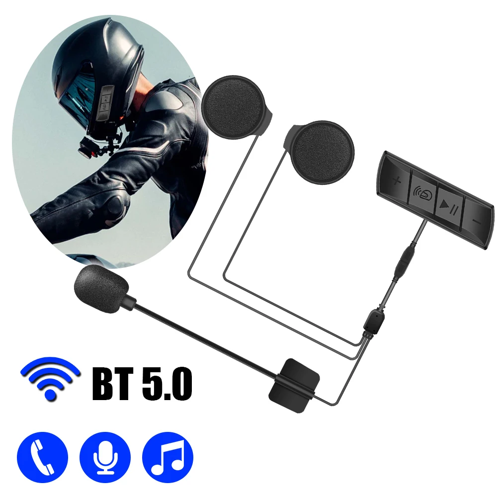 Motorcycle Helmet Headset Bluetooth Speaker Wireless Earphone Microphone Kit Stereo FM MP3 Player Waterproof Smart Accessories